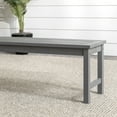 thumbnail image 4 of Walker Edison 53" Outdoor Raised Acacia Solid Wood Patio Bench, Grey Wash, 4 of 12