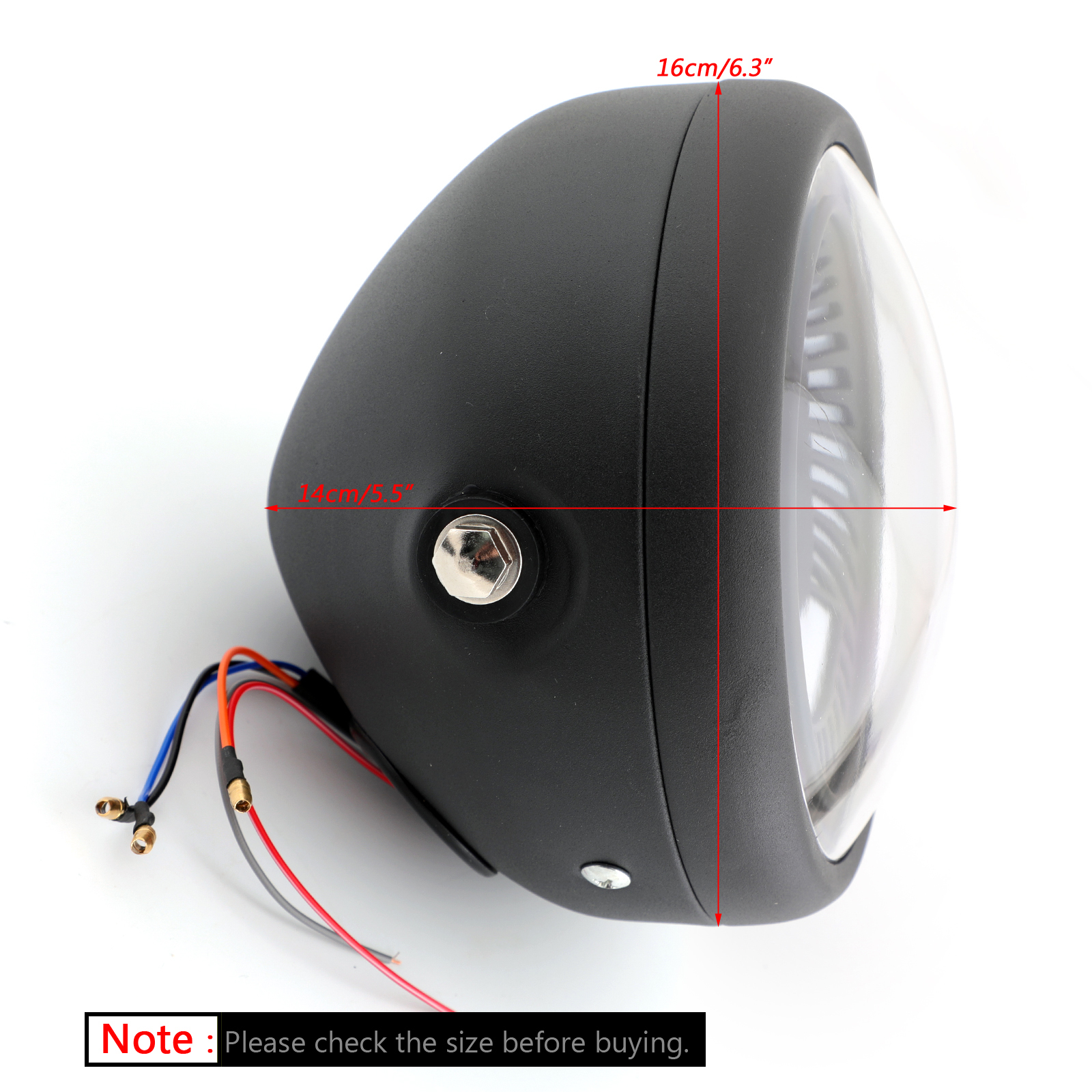 6.5" Round LED Motorcycle Headlight Hi/Lo - Matte Black For Harley Chopper