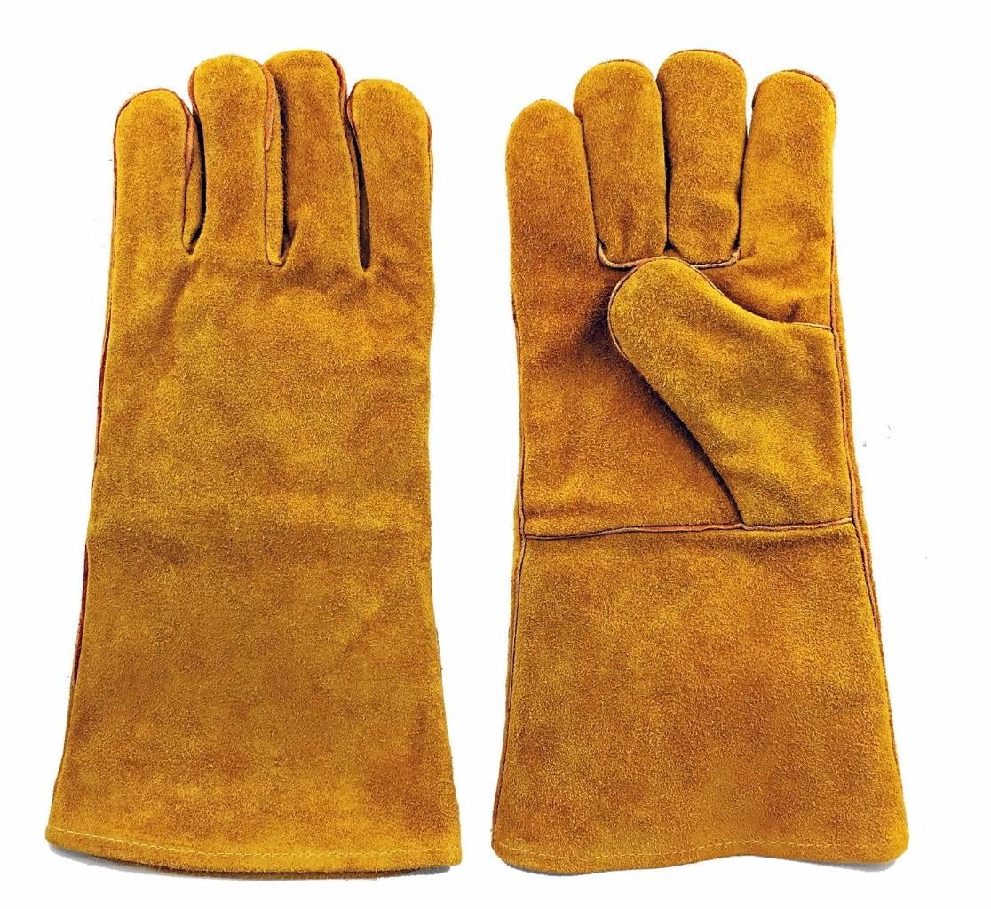 Split Leather Fleece Lined Brown 14/” One Size Fits All Instapark Welding Gloves Medium Large MIG//STICK TIG Compatible
