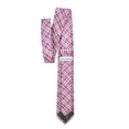 thumbnail image 4 of Jacob Alexander Men's Woven Plaid Pattern Slim 2.5 inch Width Neck Tie - Pink, 4 of 7