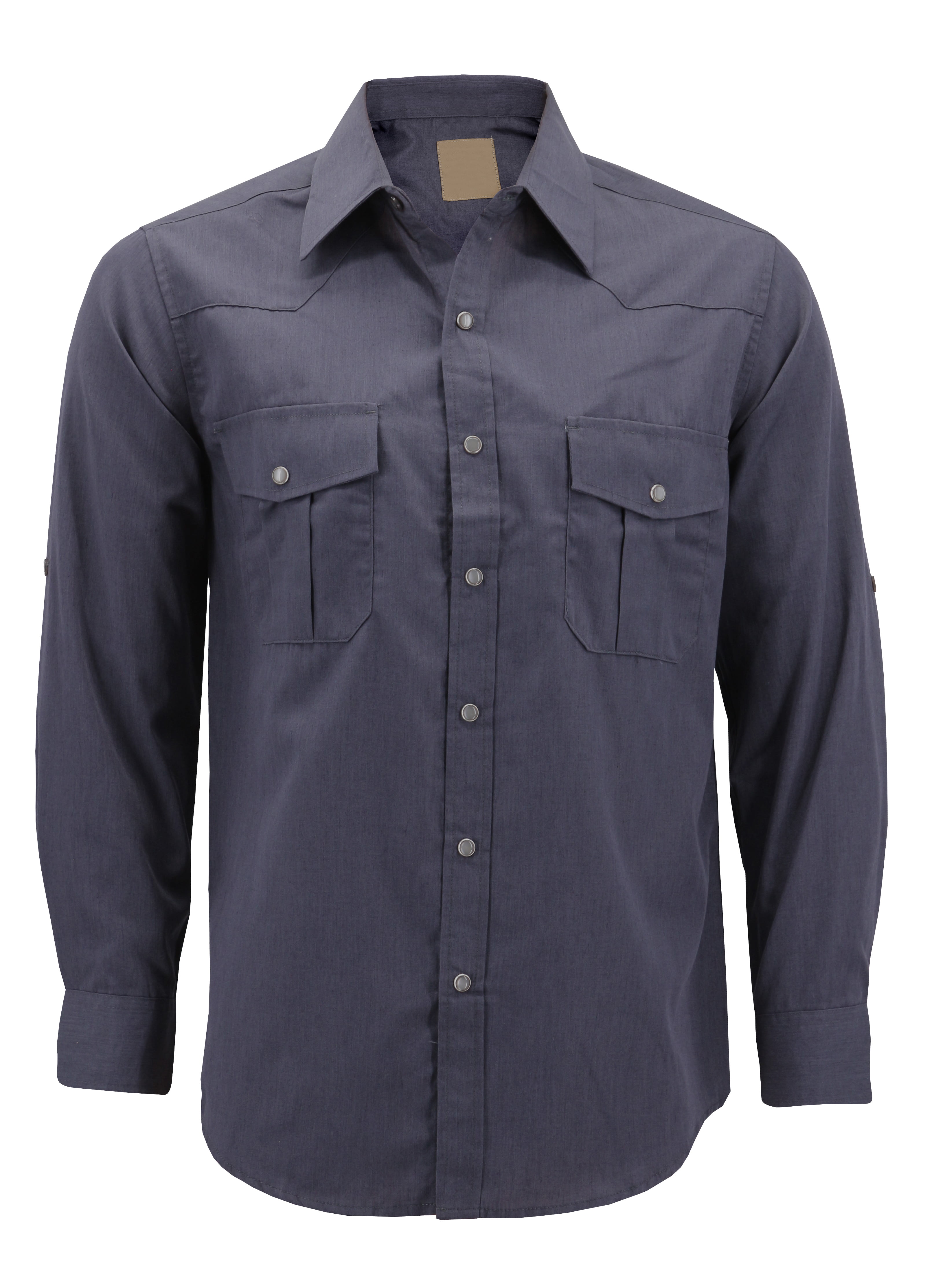 Fiere Mens Simple Business Button Western Shirt Long-Sleeve Dress Shirts
