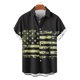 thumbnail image 3 of Mens Casual Manga Corta Botón Abajo Camisas, Cuello de Vuelta Impresión Del Día de la Independencia para el Verano, Al Aire Libre Y Casual, 3 of 6