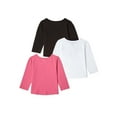 thumbnail image 2 of Garanimals Baby Girl Basic T-Shirt with Long Sleeves, 3-Pack, Sizes 0/3M-24M, 2 of 4