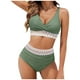 thumbnail image 1 of Traje de Baño de Bikini de Mujer Cuerpo Dividido Cintura Alta Abdominal Que Cubre Traje de Baño Ajustado, Ropa de Playa Sexy de Poliéster para la Piscina, el Mar Y el Verano, 1 of 9
