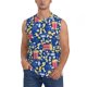 thumbnail image 1 of Fotbe Cute Popcorn Men's Camiseta sin Mangas Estampada para Hombres, Playera Casual para Gimnasio, Entrenamiento, Playa-Small, 1 of 7