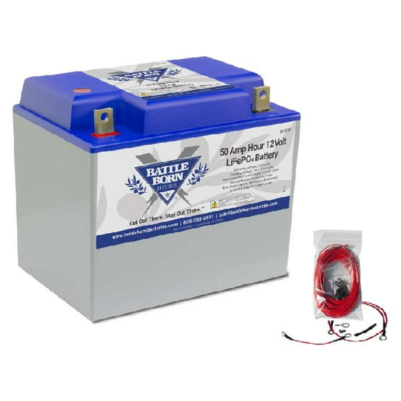 Battle Born Batteries Lithium-Ion (LiFePO4) Deep Cycle 12V Battery 50Ah Group 24 Heated - Safe & Powerful Drop-In Replacement for RV, Van, Marine, Off-Grid - Cylindrical Cells, Internal BMS