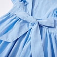 thumbnail image 4 of Eltusu Casual Dresses for Girls, Crew Neck Comfort Cotton Short Sleeve Summer Dress Light Blue Size 1-2T, 4 of 6