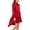 Burgundy, variant on Women's High Neck Tiered Swing Dress with Long Sleeves- Large, Black