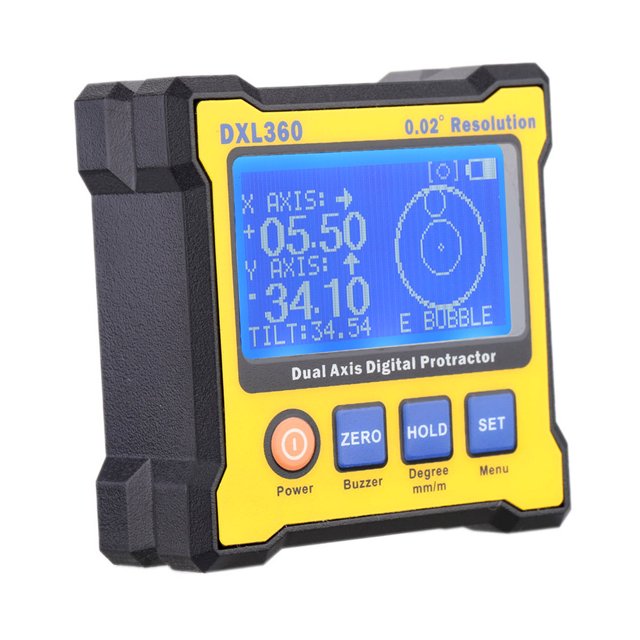 Alineador de medida de nivel Irfora DXL360 Transportador de ángulo Digital de doble eje con 5 lado magnético alta precisión doble eje Digital pantalla de Base nivel 100-240V 50 - 60Hz Irfora Alineador de medida de nivel
