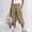Khaki women linen capri pants a1, variant on Cagogo Women Cotton Linen Harem Pants Elastic Waist Flowy Casual Capri Pants with Pockets Loose Regular Fit Cropped Travel Lounge Trousers Summer Beach Wear, Pink L