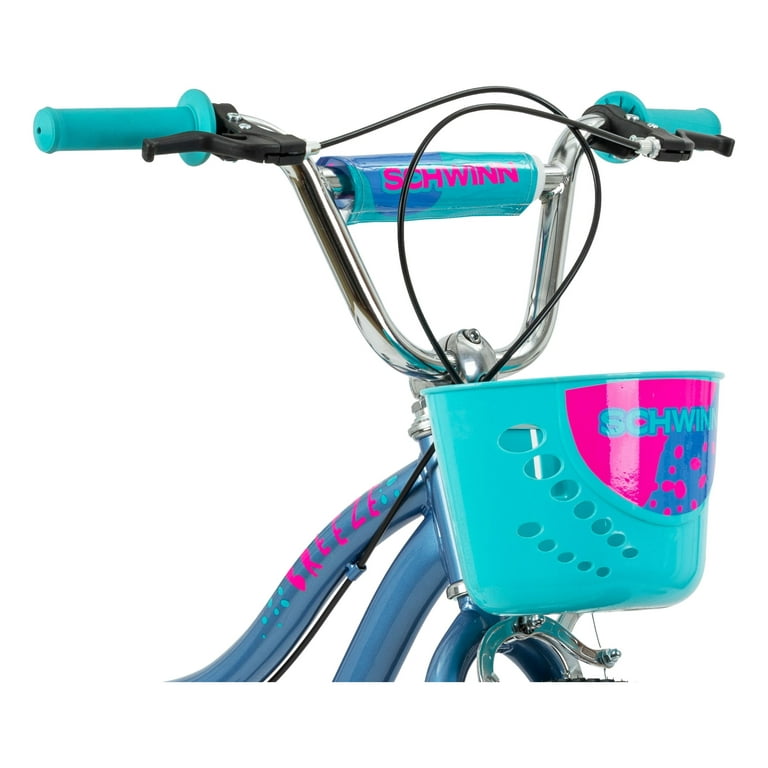Schwinn Breeze 18 inch Girls Kids Bike with Basket and Training Wheels Ages 5 9 Periwinkle Walmart