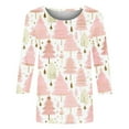 thumbnail image 5 of Wancir Merry Christmas Shirts Women's 3/4 Sleeve Xmas Tree Vintage Graphic Tee Tops Holidays O-Neck Baseball T Shirt Blouse, 5 of 5