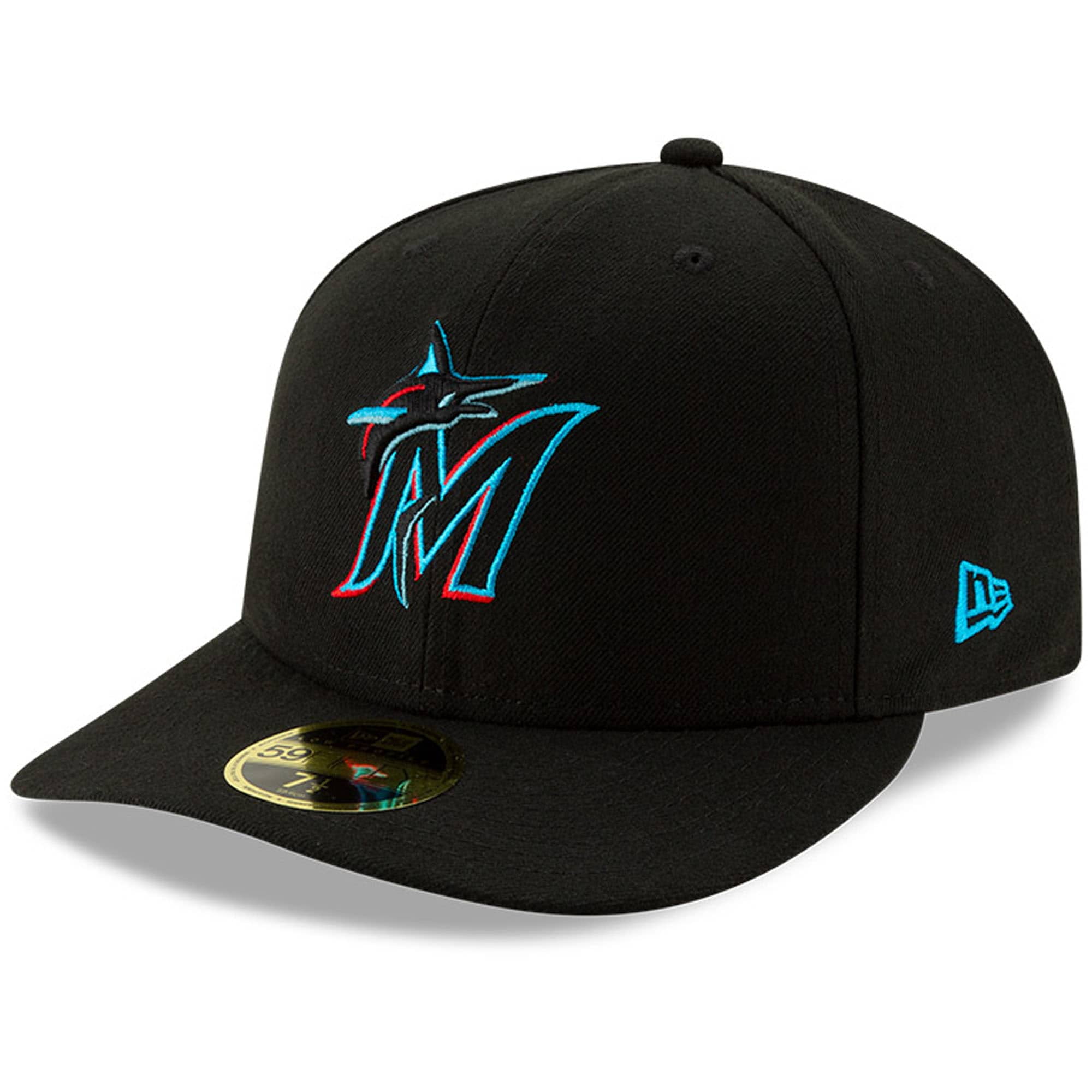 Men's New Era Black Miami Marlins Authentic Collection OnField Low