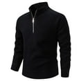 thumbnail image 6 of RYDCOT Mens Half Zip Fall and Winter Solid Color Fashionable Casual Stand up Collar Thick Sweater Black, 6 of 9