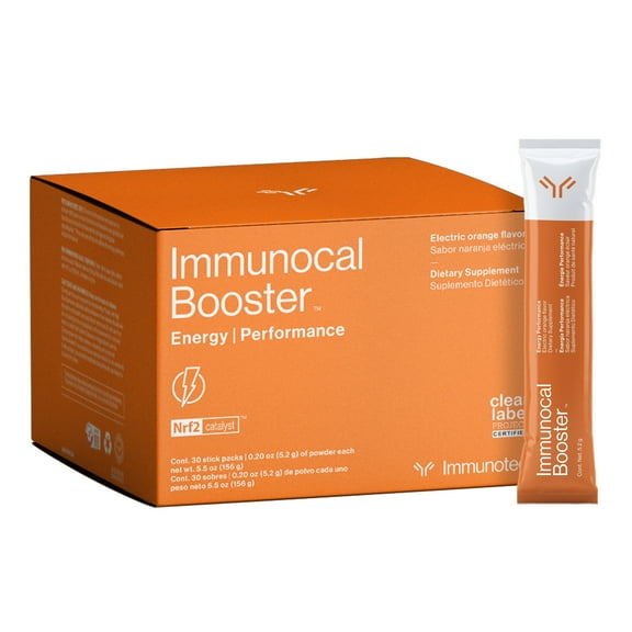 Immunocal Booster® Energy Performance – Rapid Energy, 3 Natural Sources of Caffeine (Coffee, Green Tea, Guarana), Nrf2 Activator, Supports Focus Alertness | Gluten Free, Sugar Free | 30 Servings