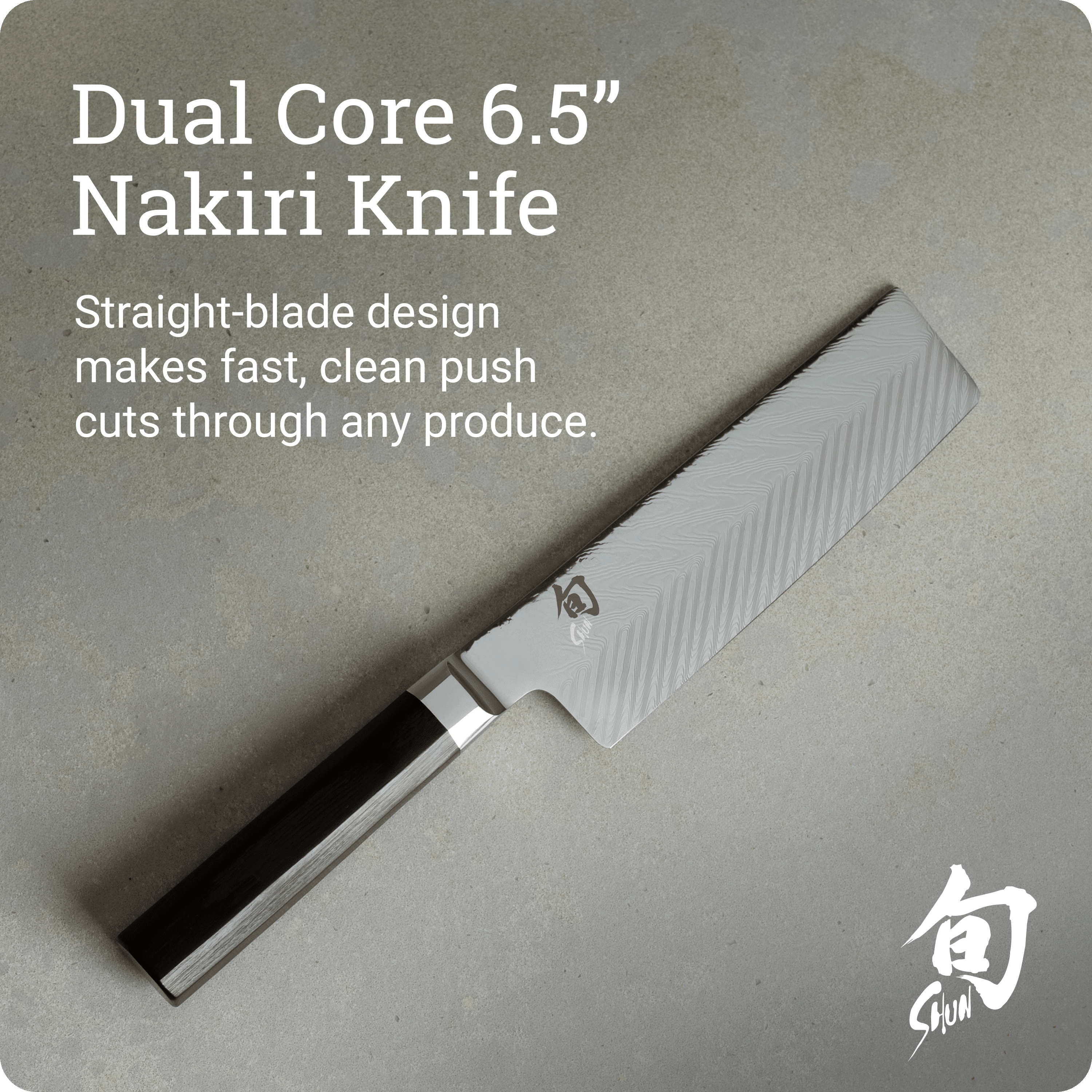 Shun Dual Core 6.5" Nakiri Knife, Handcrafted Japanese Vegetable Knife, VG10 and VG2 Damascus Steel Blade, Pakkawood Handle, Japanese Slicing Tool For Professional and Home Chefs