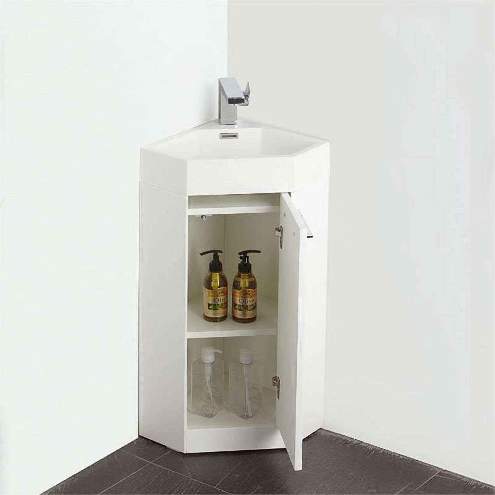 Fresca Coda 14" White Modern Corner Bathroom Vanity - image 9 of 10