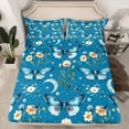 thumbnail image 2 of Homewish King Size 4-Piece Floral Butterflies Flowers Exotic Microfiber Bed Sheets, 2 of 7