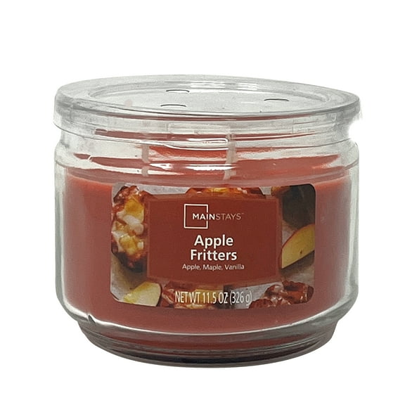 Mainstays 3-Wick Glass Jar Candle, Apple Fritter, 11.5 oz