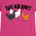thumbnail image 3 of Instant Message - This Kid Loves Chickens - Toddler & Youth Girls Short Sleeve Graphic T-Shirt, 3 of 6