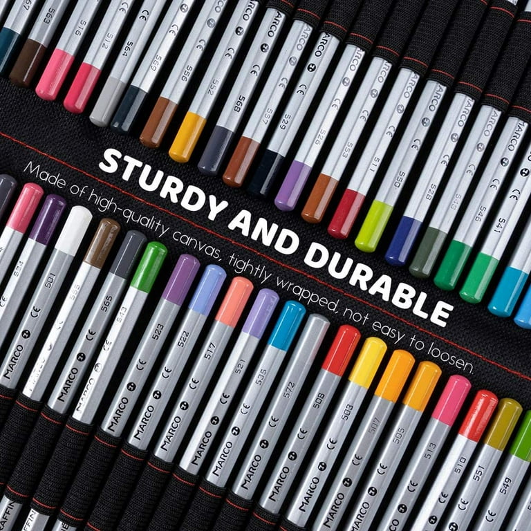 2 Pack Colored Pencils Roll SENHAI 48 Slot+ 72 Slot Canvas Pencil Organizer Bag/Wrap Rollable Pouch for School Office Travel