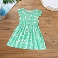 thumbnail image 2 of Coerni Summer Dresses for Girls, Toddler Girl Flying Sleeve Leaf Print Dress 1 To 6 Years Flower Lace Beach Sundress, 2 of 4