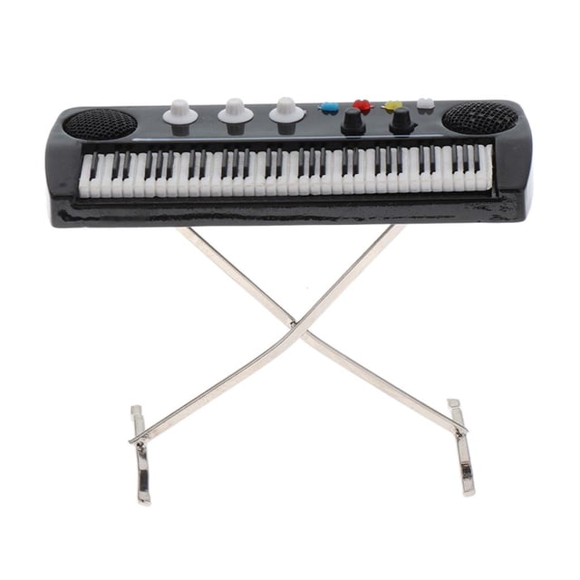 1:12 Teclados Instrumento Electrónico Instrumento Musical Modelo Dollhouse Miniatura Decoración, Plástico + Metal CUTICAT Dollhouse Miniatura Doll Piano