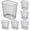 Silver, variant on 6 Pcs Mesh Square Trash Cans 4 Gallons Wire Wastebasket for Home Black Metal Office Garbage Cans Rectangular Trash Bin for Kitchen Bathroom Bedroom, 11.7 x 8.5 x 11.8 Inch (Black)
