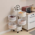 3/4/5-tier carbon steel storage cart with rolling casters. Multi-layer ...