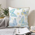 thumbnail image 6 of YFYANG Square Velvet Decorative Throw Pillow, 16"x16" Vintage Butterfly Floral Doodle Pattern Sofa Bed Cushion Pillows, 6 of 7