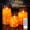 Orange, variant on Flickering Flameless Candles with String Lights, Battery Operated Candles, Embedded String Lights LED Candles, Unbreakable Plexiglass Candle with Remote, Set of 3, Ivory White
