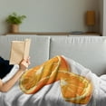 thumbnail image 3 of Nature Soft Flannel Fleece Blanket, Fresh Nature Health Citrus Orange Mediterranean Energetic Fruit Artwork Print, Cozy Plush for Indoor and Outdoor Use, 60" x 80", Orange and White, by Ambesonne, 3 of 5