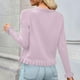 thumbnail image 4 of Cárdigan de punto para mujer, color liso, cuello redondo, suéter con botones, cárdigan, top para mujer, 4 of 9