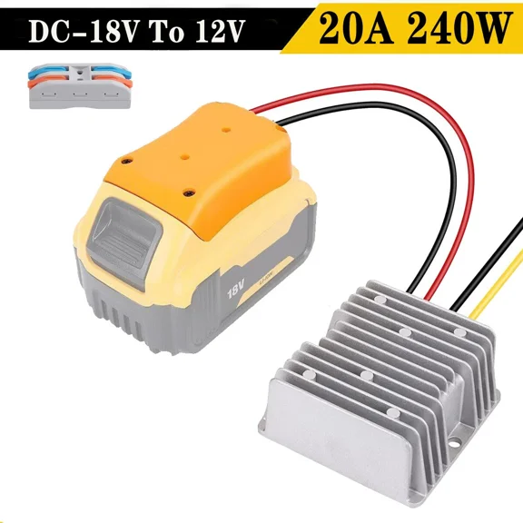 DC 18V to 12V 20A 240W Step Down Voltage Converter For Dewalt Battery Regulator