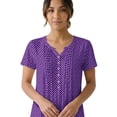 thumbnail image 3 of Aria Women’s Short Sleeve Split Neck Sweater Knit Nightgown, Sizes XS-5X, 3 of 6