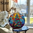 thumbnail image 3 of Colorful Christmas Pine Tree Stained Glass Suncatcher Window Hangings Colored Handmade Glass Suncatcher Crafts Kits for Indoor Garden Christmas Decoration 16x16cm(4), 3 of 7