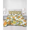 thumbnail image 2 of Twin Quilt Bedding Set, Orange Lemons Reversible Summer Quilt 3 Pieces, Summer Botanical Farmhouse Vintage Art Lightweight Bedspreads Coverlets with 2 Pillow Shams for All Seasons, 2 of 5