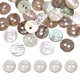 thumbnail image 1 of 26Pcs Botones de Concha Natural, Botón de Perla de 11.5mm 2 Agujeros, Beige, 1 of 6
