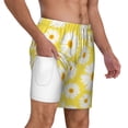thumbnail image 3 of Goofa Daisies Flowers Printed Men's Swim Trunks Board Shorts Quick Dry Mens Swimming Trunks with Compression Liner,Breathable Fit Hawaii Beach Shorts-X-Large, 3 of 9