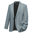 thumbnail image 6 of Cloudstyle Men's Striped Notched Lapel Single-Breasted Blazer, 1-Button Formal Jacket with Back Vent & Functional Pockets, 6 of 10