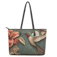 thumbnail image 4 of ZUXONGSY Hummingbird Lily Print Handbag for Women Fashion Travel Purse Portable Work Bag with Zippered for Work Dating, 4 of 6