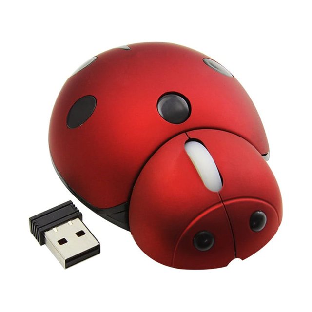 Wireless Mouse under $5! CQCYD Portable Wireless Mouse, 2.4Ghz Mini Ladybug Creative Mouse, 1200DPI Optical Mouse for Laptop PC, Cute Compact Computer Mouse