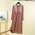 thumbnail image 1 of Nexjvus Chemises de Nuit Femmes Manches Longues Pyjamas Robe de Nuit Unie Taille m, 1 of 5