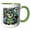 Green/White, variant on 3drose, Funny Cool Owl Bird Gamer Playing Video Games Game on Graffiti, 11oz Two-tone Red Mug