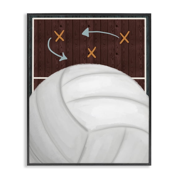Stupell Industries Contemporary Volleyball Court Tactics Black Framed Giclee Art, 11 x 14, by Jennifer Stith