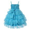 thumbnail image 2 of Richie House Little Girls Teal Rosette Flower Adorned Extravagant Dress 5/6, 2 of 2