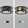 thumbnail image 5 of Aiwen 3 Lights Industrial Ceiling Light Classic Black Light Fixture With Glass Shade, 5 of 9