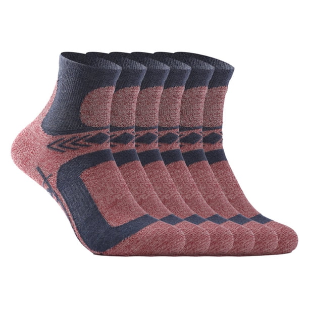 Jumpingount 3 pares de calcetines de algodón de tubo medio, calcetería deportiva, cómodo calentador de pies, transpirable, antideslizante, calzado Medias Mujeres Rojas Jumpingount AP013197-02