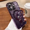 thumbnail image 1 of wonima44 Magnetic Ring Case for iPhone 14 Pro Max Case Kickstand Compatible with MagSafe Built-in Camera Lens Protector Shockproof Phone Case for iPhone 14 ProMax 6.7" - Purple, 1 of 1