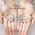 thumbnail image 2 of Bride Wedding Hair Comb Crystal Hair Piece Silver Rhinestone Headpiece Bridal Hair Accessories for Women, 2 of 5